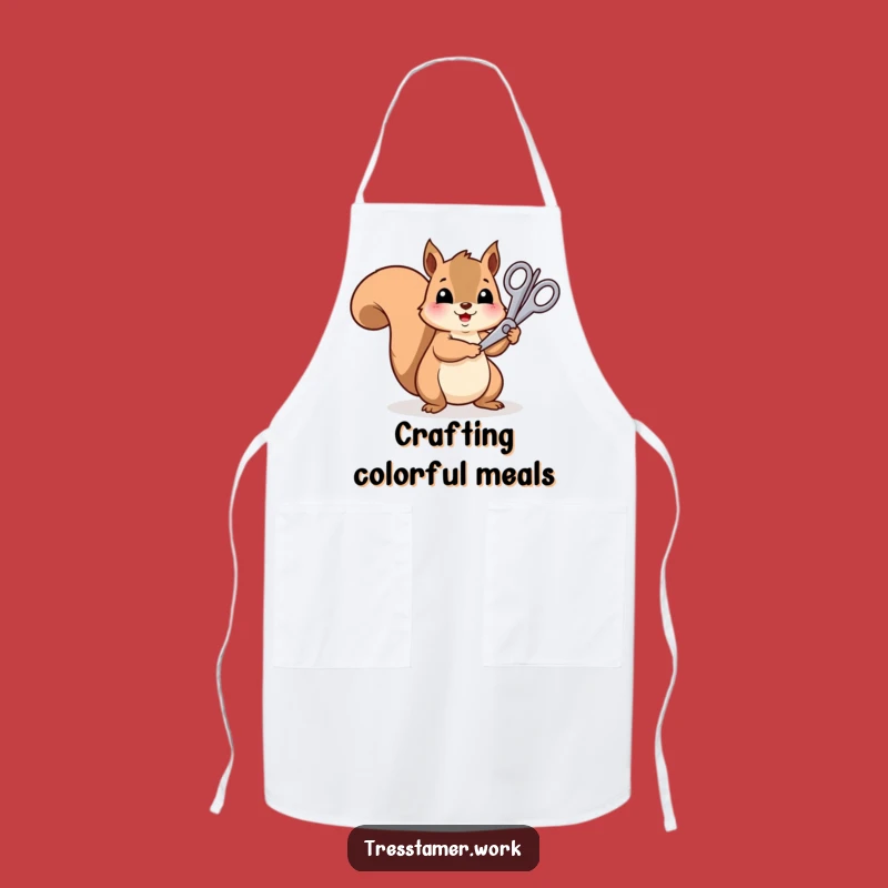 Funny Squirrel Artist Apron - Cheerful Trimmer, Hilarious Craft Gift