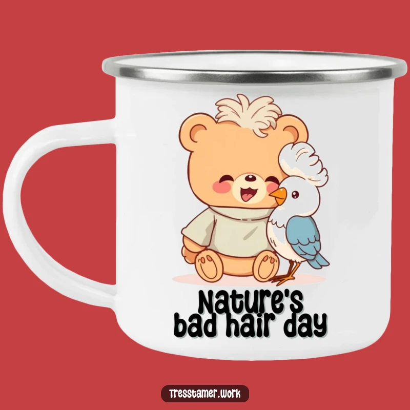 Funny Bear Perm Camp Mug - Giggling Stylist, Hilarious Outdoor Gift