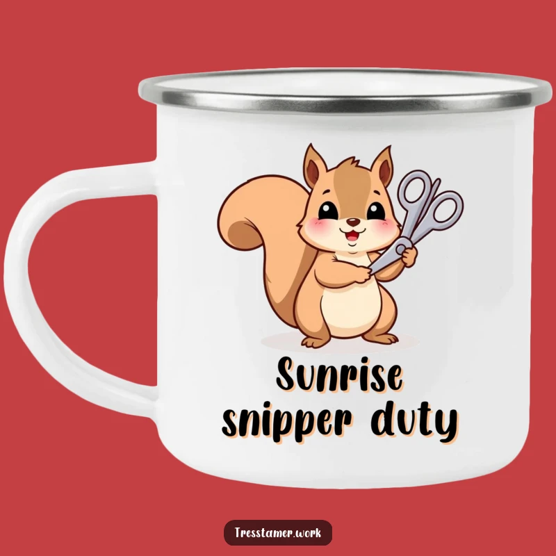 Funny Squirrel Rainbow Camp Mug - Cheerful Trimmer, Hilarious Outdoor Gift