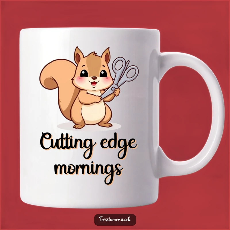 Funny Squirrel Rainbow Trimmer Mug - Cheerful Nut, Creative Gift