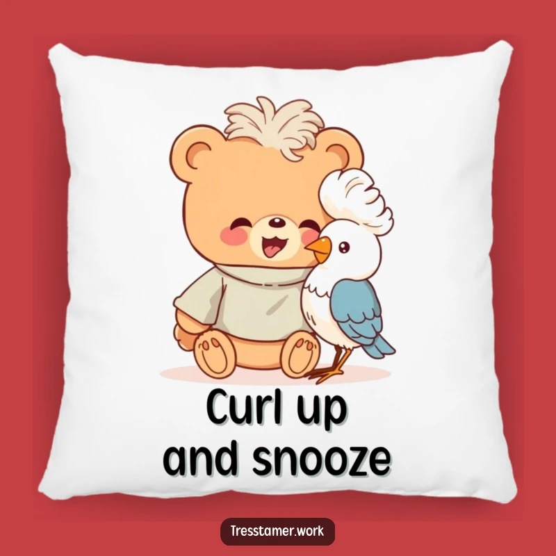 Funny Bear Cozy Perm Pillow - Giggling Stylist, Hilarious Comfort Gift