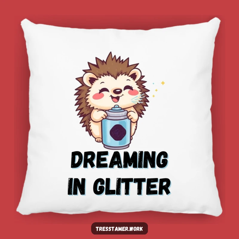 Funny Hedgehog Glitter Pillow: Cozy Up with This Hilarious Sparkly Companion!