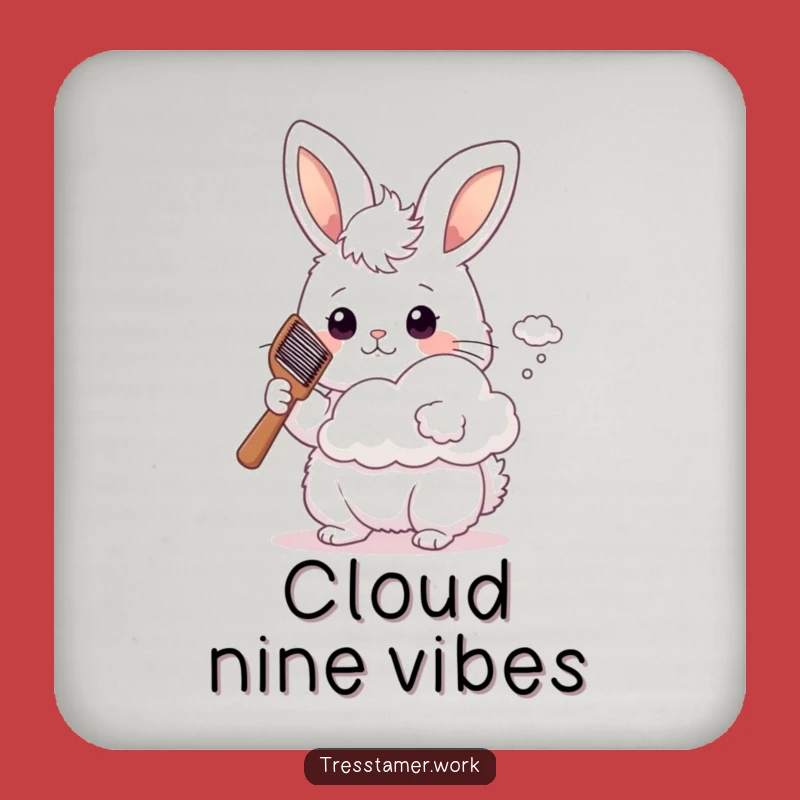 Funny Bunny Cloud Coaster - Fluffy Stylist, Hilarious Gift Set