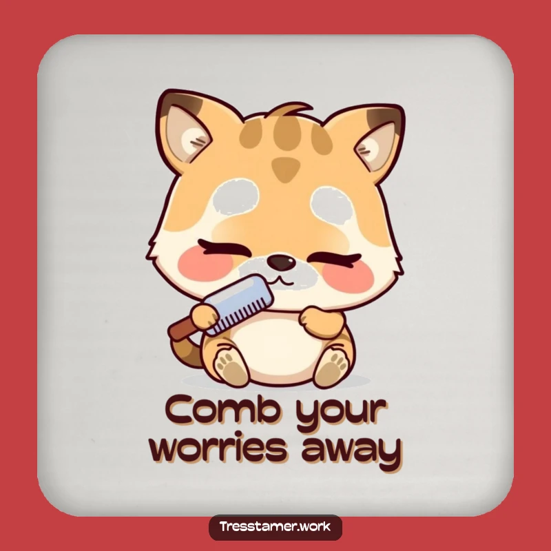Funny Animal Coaster - Adorable Intense Comb Concentration, Perfect Funny Gift