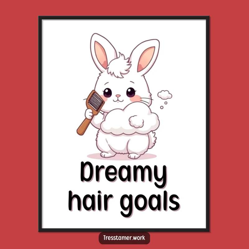 Funny Bunny Cloud Art Poster - Fluffy Stylist, Hilarious Dreamy Decor Gift