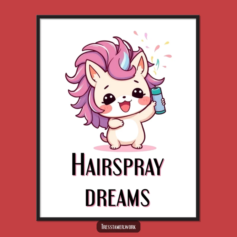 Funny Animal Hairspray Poster: Hilarious Style Decor and Gift