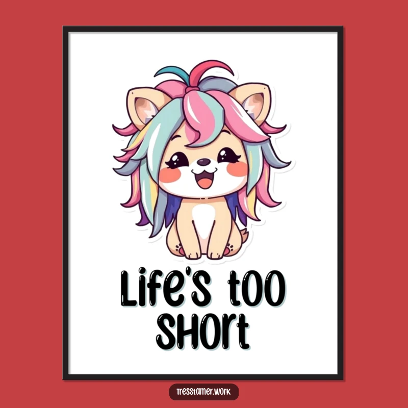 Funny Animal Wig Poster - Happy Styling Art, Perfect Colorful Funny Gift