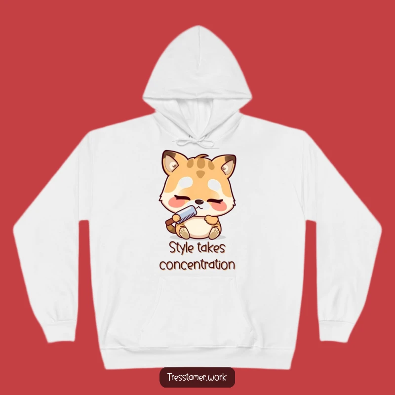 Funny Animal Hoodie - Adorable Intense Comb Concentration, Cozy Funny Gift