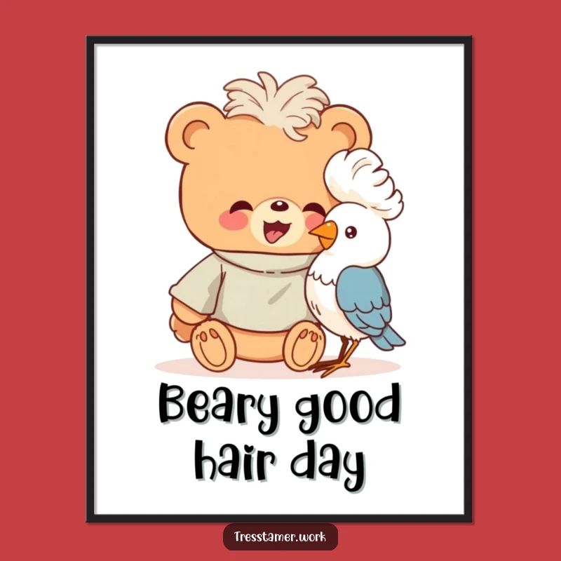 Funny Free Printable Wall Art: Bear Bird Perm Artist Humor Decor
