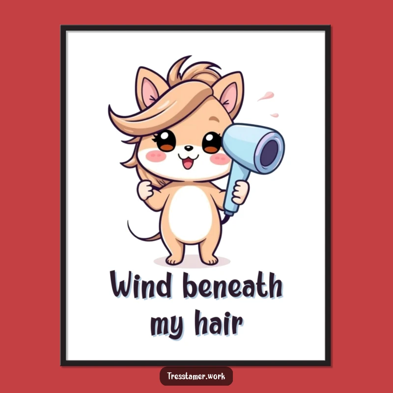 Funny Free Printable Wall Art: Windblown Animal Style - Hilarious Downloadable Art Gift