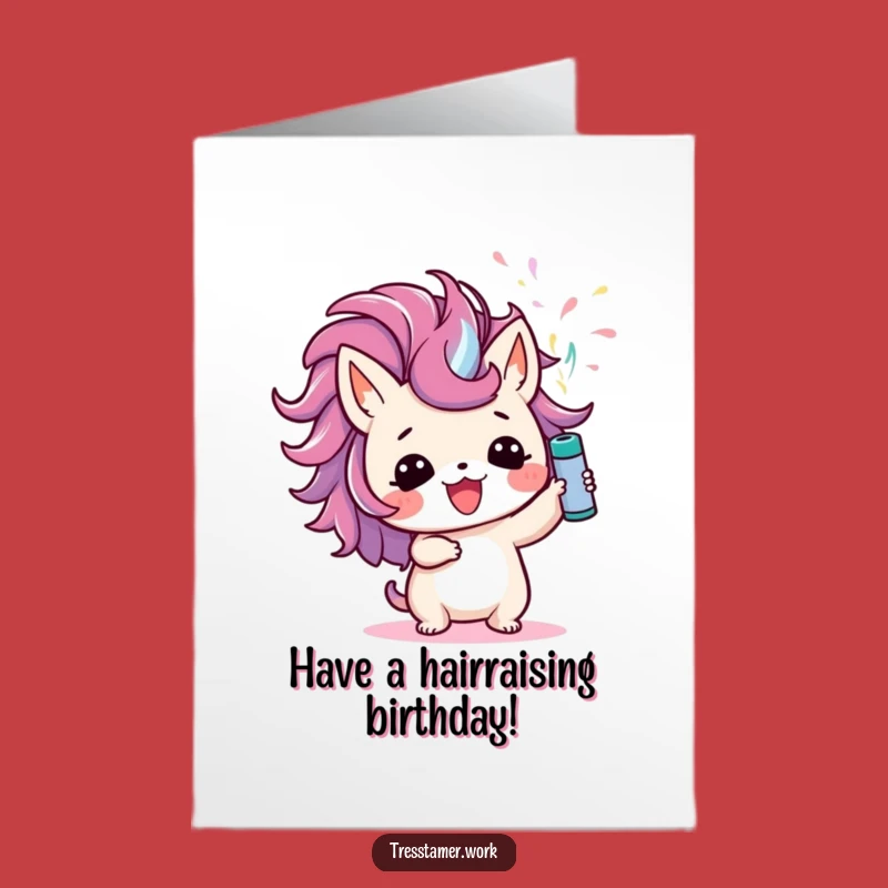 Free Printable Birthday Card: Animal Hairspray Fun, Vibrant Joke Gift for Her