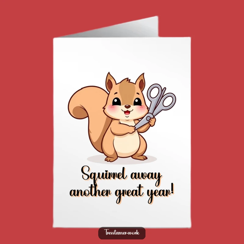 Free Printable Birthday Card: Squirrel Rainbow Trimmer Funny Greeting