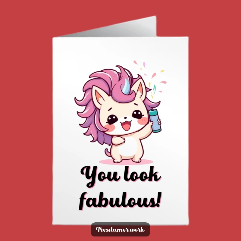 Free Printable Congrats Card: Animal Hairspray, Celebratory Style Downloadable