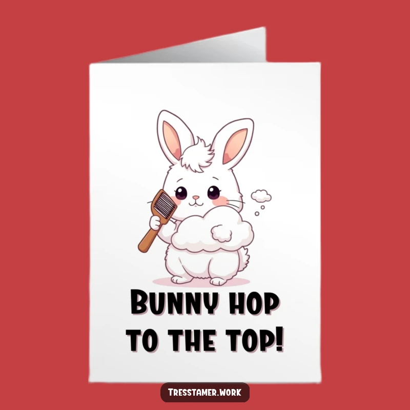 Free Printable Congrats Card: Bunny Cloud Stylist Success Humor