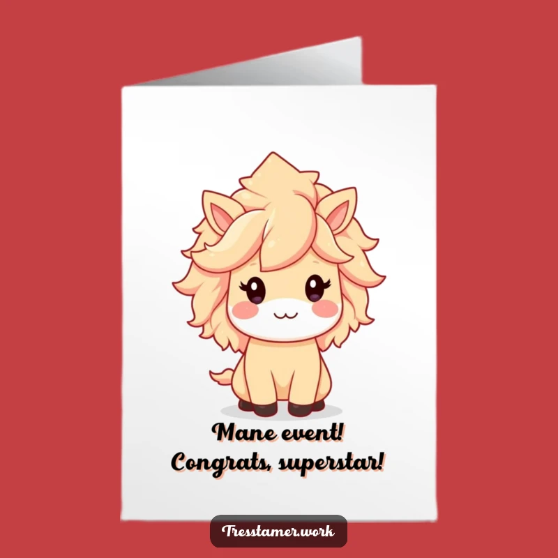 Free Printable Congrats Card: Kawaii Style Star - Perfect Mane Achievement Download!