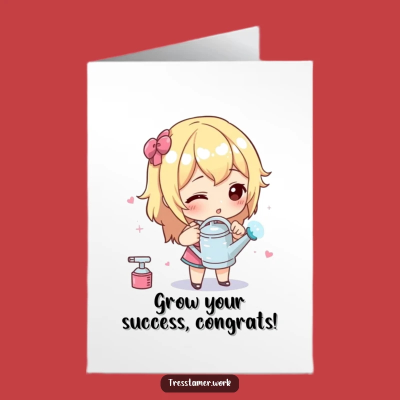Free Printable Congrats Card: Styling Spray Success - Tiny Watering Can Win!