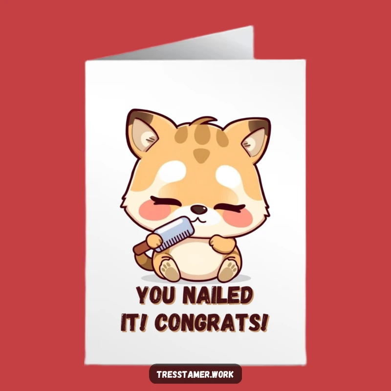 Free Printable Funny Congrats Card: Animal Stylist Success - Downloadable Gift