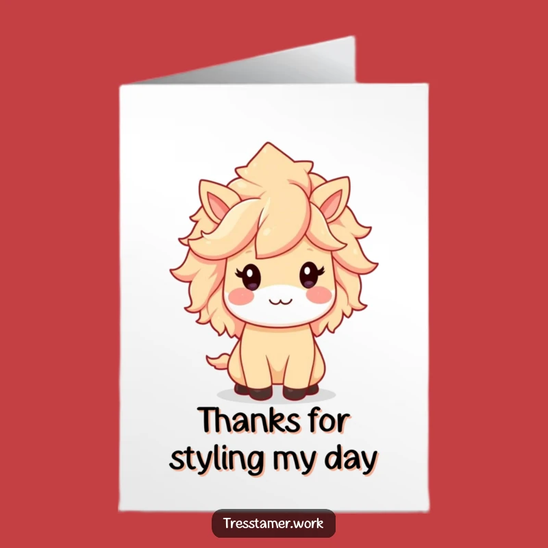 Free Printable Thank You Card: Kawaii Style Star - Fabulous Mane Gratitude Download!