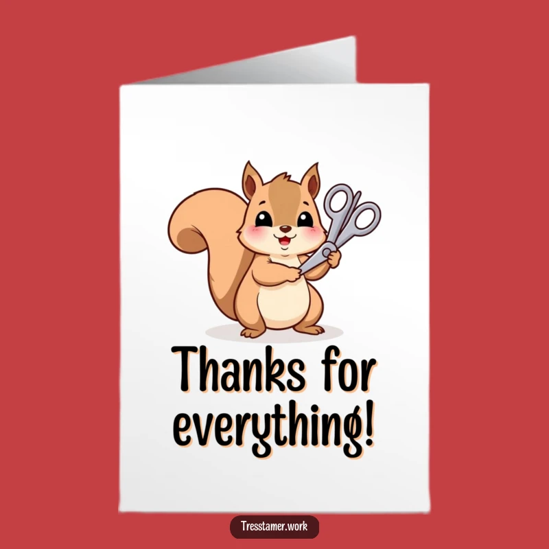 Free Printable Thank You Card: Squirrel's Rainbow Creation Gratitude Humor