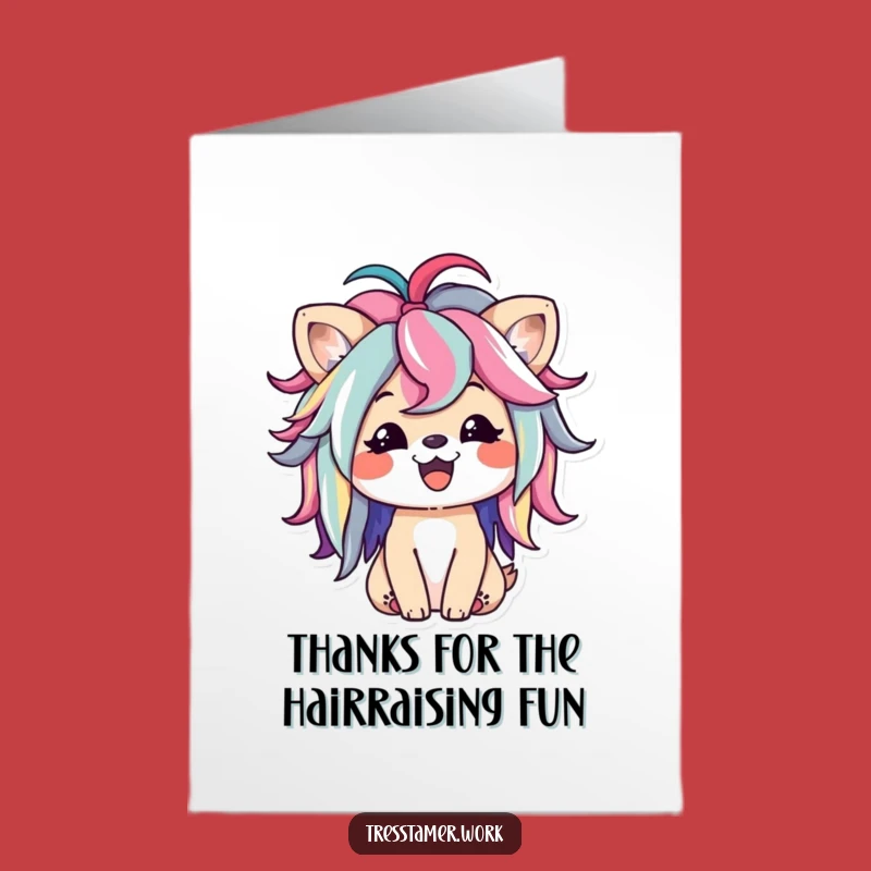 Free Printable Funny Thank You Card: Wig-Wearing Animal Joy - Downloadable Gift