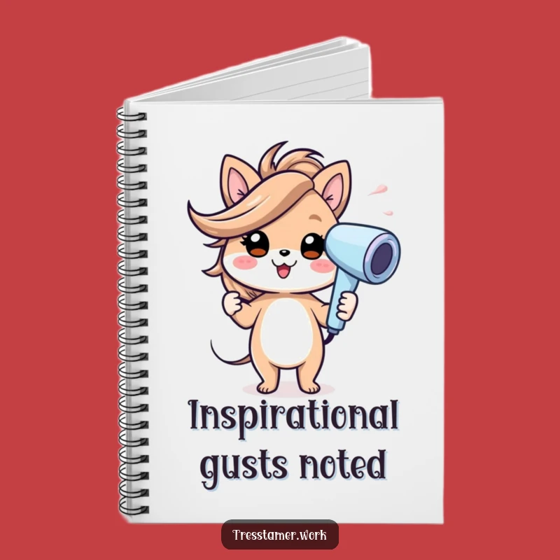 Funny Animal Hairdryer Notebook - Cheerful Gust Fun, Perfect Funny Gift