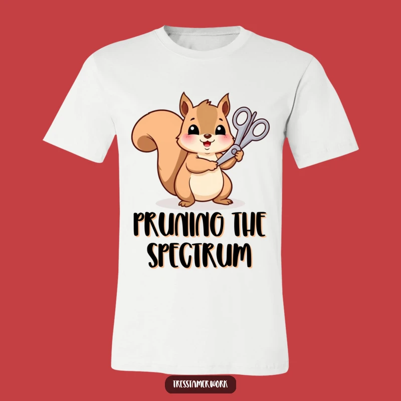 Funny Squirrel Rainbow Hair T-Shirt - Playful Trimmer, Hilarious Artist Gift