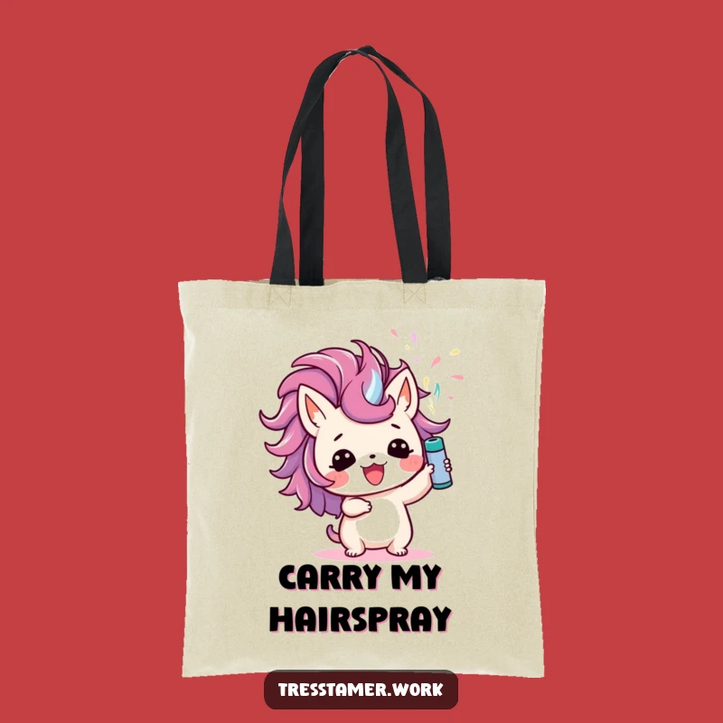Funny Animal Hairspray Tote Bag: Humorous Beauty Companion Gift