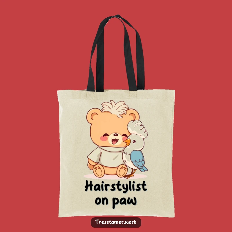 Funny Bear Salon Tote Bag - Giggling Stylist, Hilarious Accessory Gift